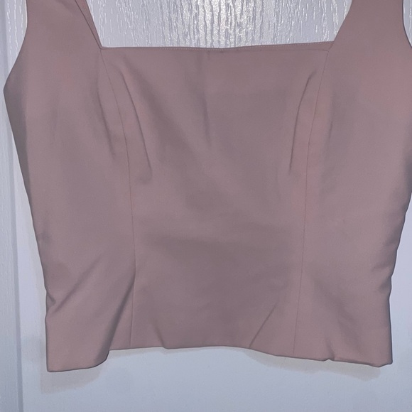NEW Bill Blass Tearose Sculpted Tank Elegant Sleeveless Top Square Neck Sz 6 - Picture 3 of 8